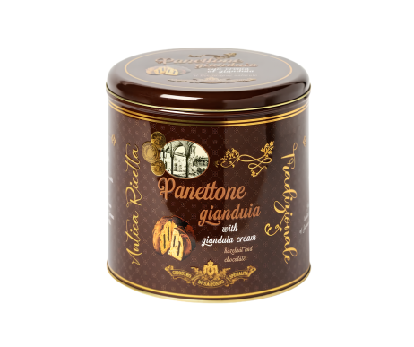 chiostro luxury blik PANETTONE GIANDUIA ( HAZELNUT & CHOCOLATE)  METAL TIN  LUXURY EDITION 750g