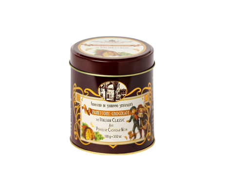 CH2061 - Panettone Cioccolato blik bruin marrone 100g Chiostro